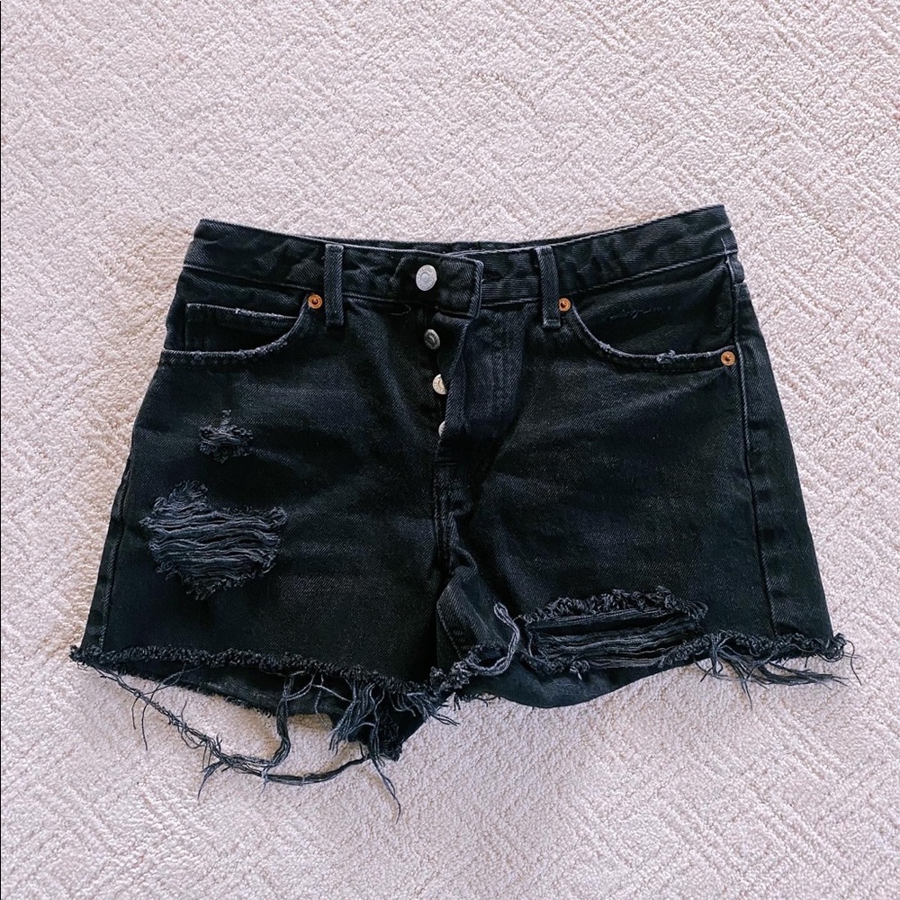 topshop ripped a-line mom shorts